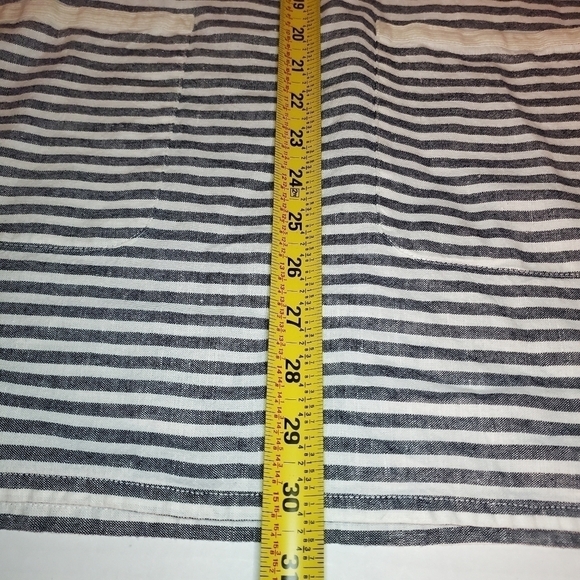 J. Crew Womens Sz XS Long Sleeve Tunic Blouse Linen Blend Striped Black White - Picture 13 of 13